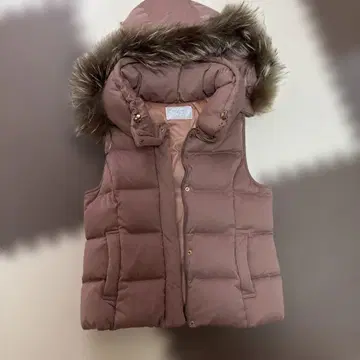 애니시스 핑크 베이지 다운 베스트