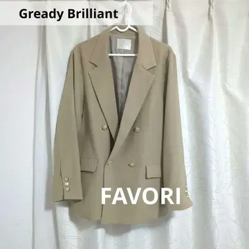 그레이 디 브릴리언트 금장 버튼 더블 자켓 베이지 프리 사이즈
