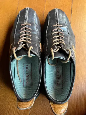 negrioni 브라운 가죽 스니커즈