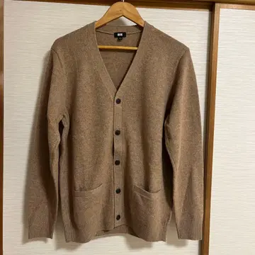 [ 미사용 새상품 ] UNIQLO 남성용 라무 V넥 가디건 울 100%