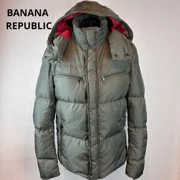 BANANA REPUBLIC M 카키 후드 부착 다운 자켓 다운 80