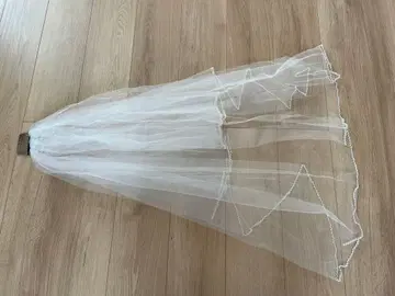 화이트 튤 웨딩 베일 90cm