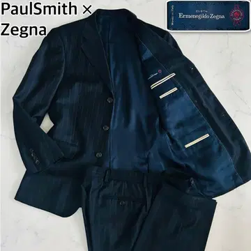 폴스미스 x 고급 원단 제냐 수트 셋업 스트라이프 네이비 M