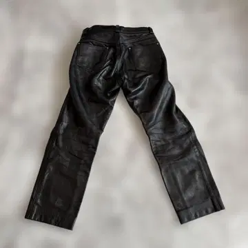 가죽 스트레이트 레그 팬츠 블랙