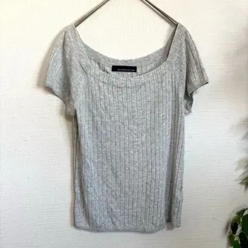 새상품급 개럴개런트 리브 니트 스웨터 반팔 그레이 성숙 캐주얼 타이트