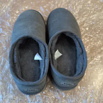 EMU 그레이 통굽 슬립온 어그 부츠 23cm 발수 방수