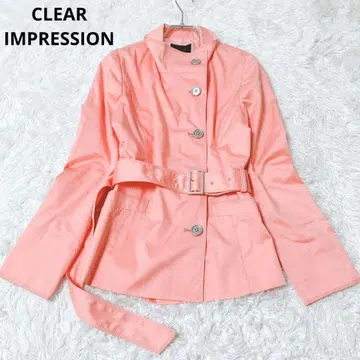 클리어 임프레션 스프링 코트 자켓 화려한 포인트 컬러 겉옷 M