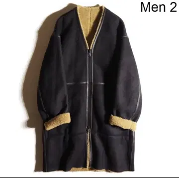 에디피스 리얼 무스탕 노카라 롱 코트 램 가죽