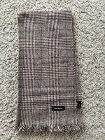 Paul Stuart 체크 무늬 머플러 울 90% 캐시미어 10%