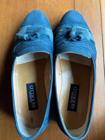 OTETION 블루 로퍼 스웨이드