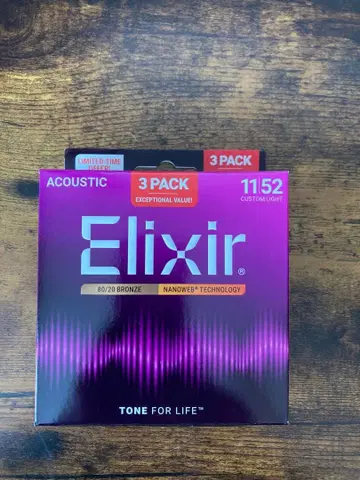 ELIXER 커스텀 라이트 11-52 3팩 엘릭서 어쿠스틱