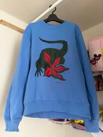 LACOSTE 스트레인저 싱스 트레이닝복 맨투맨 파랑 사이즈 4