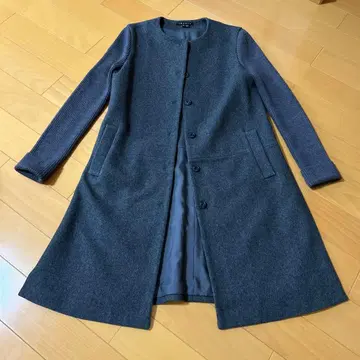 띠어리 다크 그레이 노카라 롱 코트