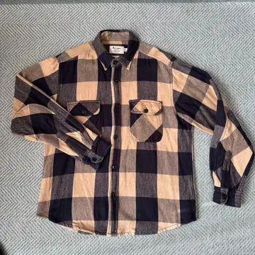 Alcarza 헤비 플란넬 체크 긴팔 셔츠 블랙/베이지