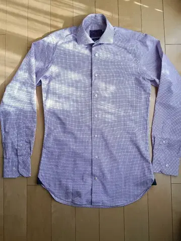 보라색 체크 무늬 긴팔 와이셔츠 Steppin' Out