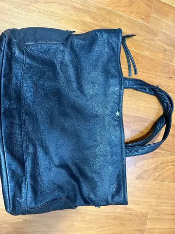 천연 가죽 ( 소가죽 ) 토트백 블랙 지퍼 개폐 비즈니스용으로도