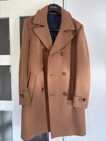 Paul Smith 브라운 더블 브레스트 피 코트