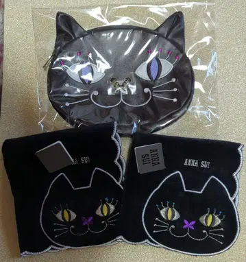 고양이 얼굴 파우치와 소품함 세트