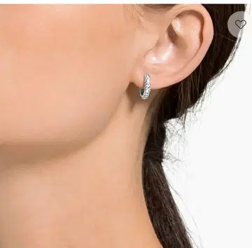 스와로브스키 후프 귀걸이 STONE 실버