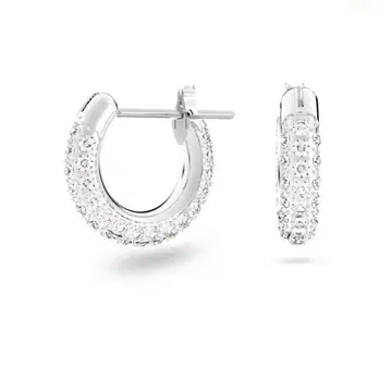 스와로브스키 후프 귀걸이 STONE 실버