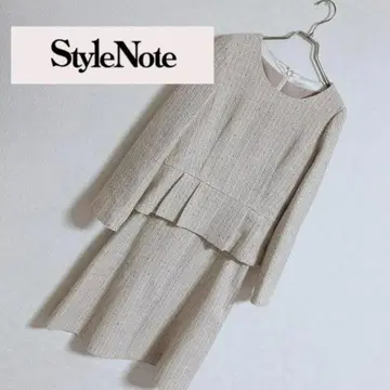Style Note 봄 색상 트위드 베이지 스커트 수트 상하의 관:545