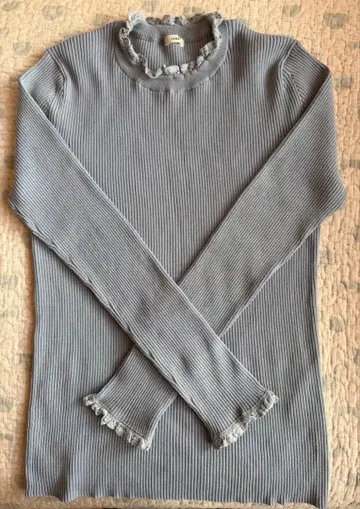 IENA 그레이 리브 긴팔 스웨터