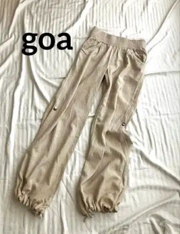 00s goa 카고 팬츠 고아 린넨 블렌드 Y2K 팬츠 F 사이즈