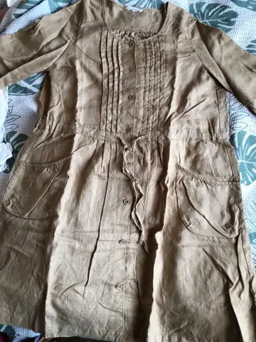 새상품 뷔르데사봉 린넨 100 원피스 포켓