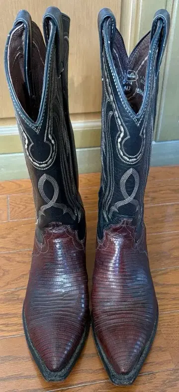 웨스턴 부츠 브라운/블랙 가죽