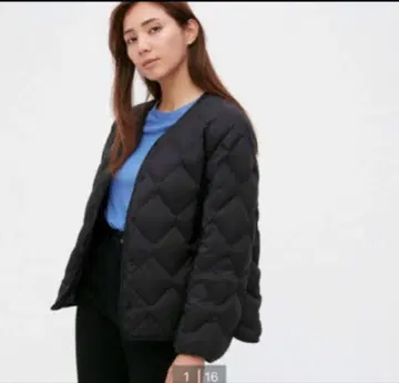 유니클로 울트라 라이트 다운 릴랙스 자켓 수납 봉투 포함 블랙 M