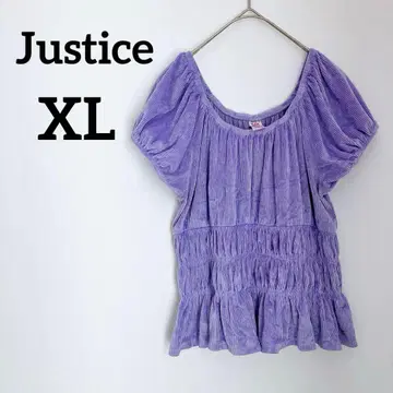 레어 Justice [ XL ] 퍼플 PLUS 반팔 상의 귀여운 키즈