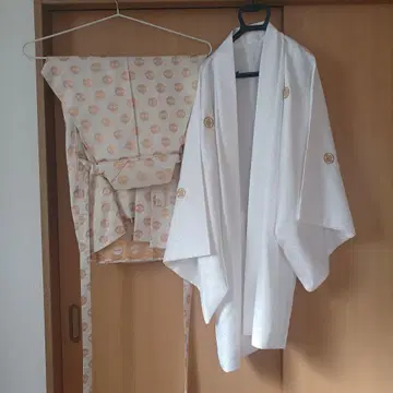 문장 기모노 하카마 웨딩 화이트 기모노 세트
