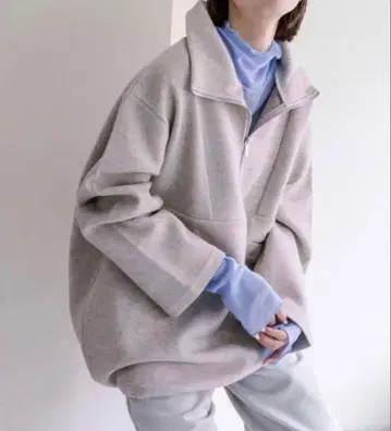 mystic 미스틱 기모 하프 지퍼 풀오버 아이보리