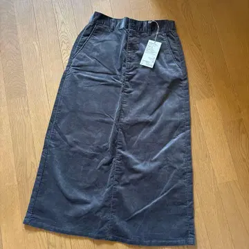 MUJI 스트레치 코듀로이 타이트 스커트 M 미디엄 그레이