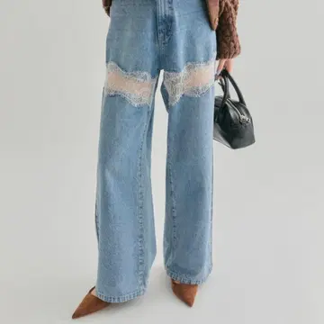 mystic 레이스 절개 데님