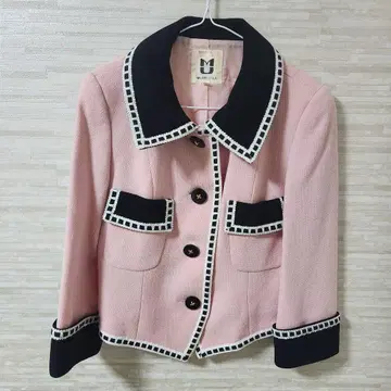 뮤제 드 우지 테일러드 자켓 핑크 울 100% 일본제