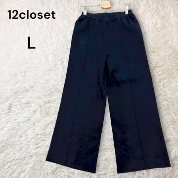 트웰브 클로젯 센터 심 니트 팬츠 와이드 블랙 L 워셔블