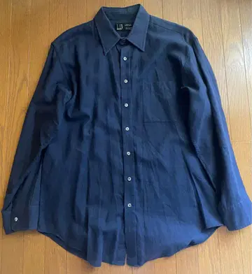 dunhill 코튼 울 셔츠 다크 네이비