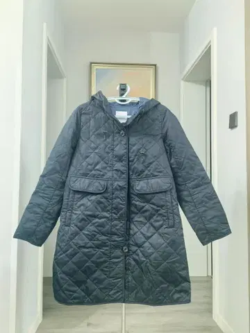 네이비 퀼팅 다운 자켓