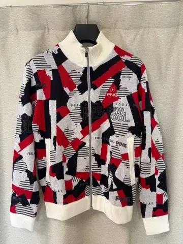 PING 기하학 패턴 집업 자켓