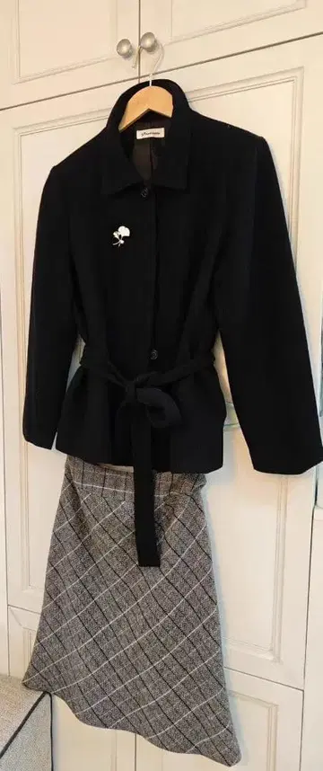 세레모니 수트 블랙 체크 무늬