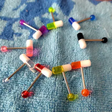 다색 바디피어싱 9종 세트 약 캡슐