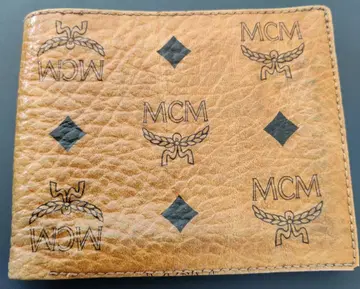 MCM 이단 접이식 지갑 가죽 브라운