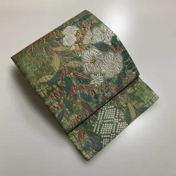 No.2908 순수 실크 츠지가하나 금실 은박 후쿠로 오비 새상품급