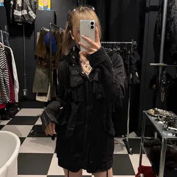 Fuga 다크웨어 멀티 포켓 후드 블루종 절개 디자인 레어