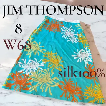 JIM THOMPSON 꽃무늬 실크 스커트 W68 새상품급 짐 톰슨