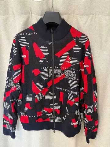 PING 남성용 집업 자켓 네이비/레드