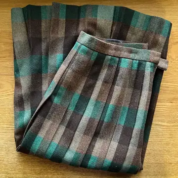 레트로 구제 의류 체크 스커트