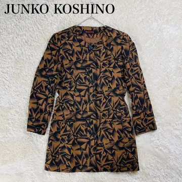 JUNKO KOSHINO 올 패턴 노카라 자켓