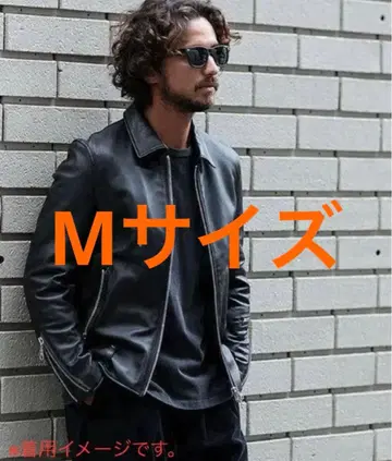 M 사이즈 NANO UNIVERSE 시어링 가죽 명작 싱글 라이더 블랙